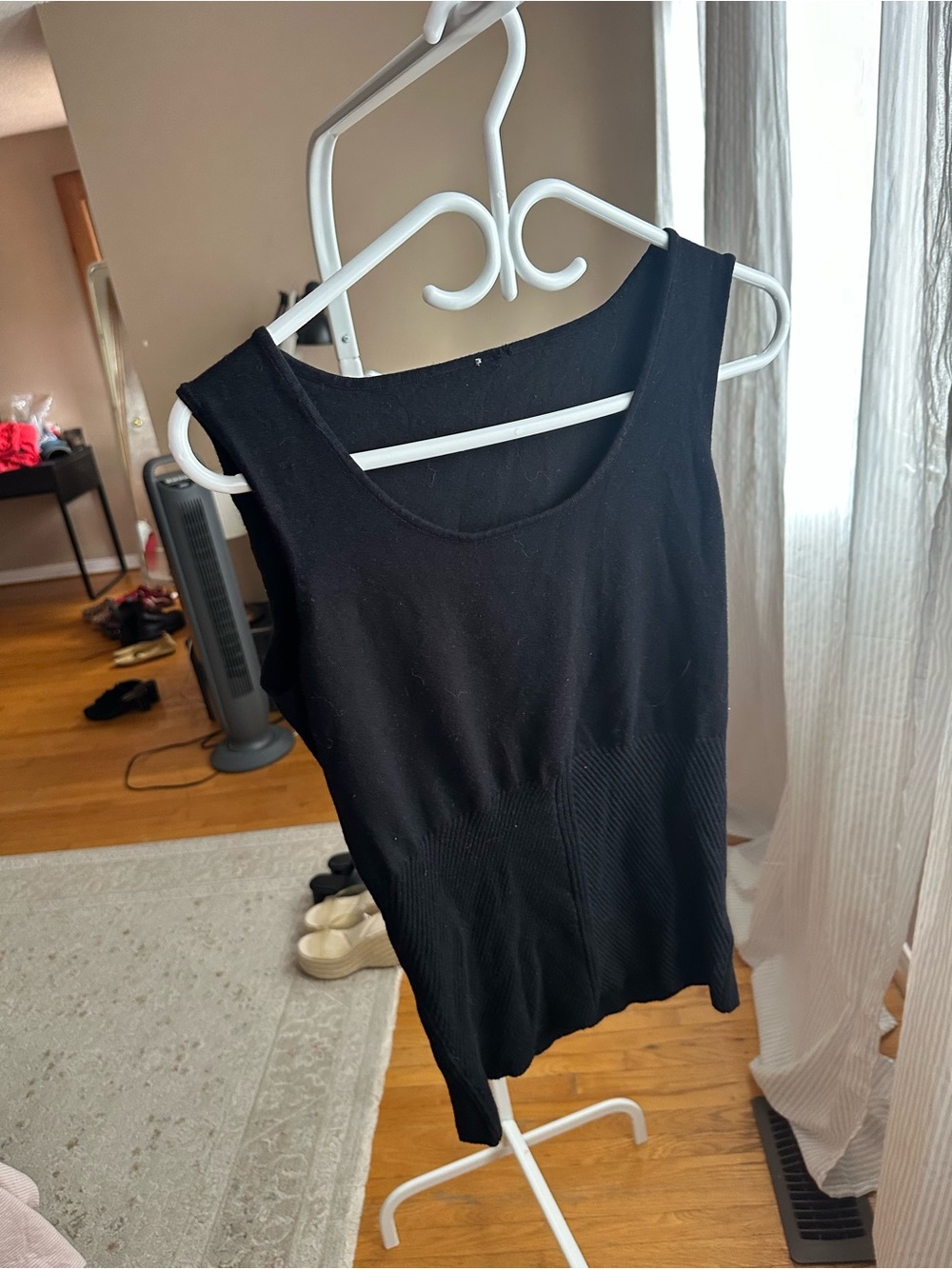 Y2K Black Sleeveless Ribbed Tank Top